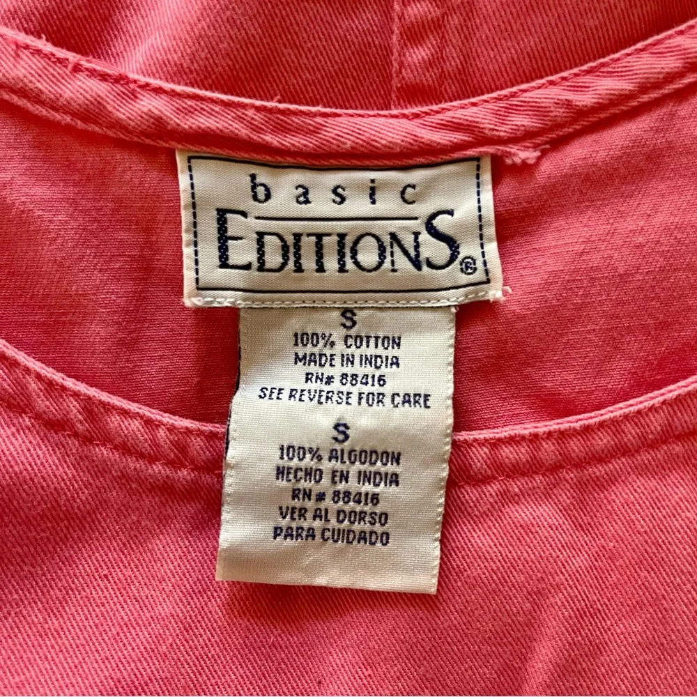 Vintage Basic Editions 100% Cotton Pink Twee Floral Embroidered Maxi Dress 90s - Picture 9 of 10